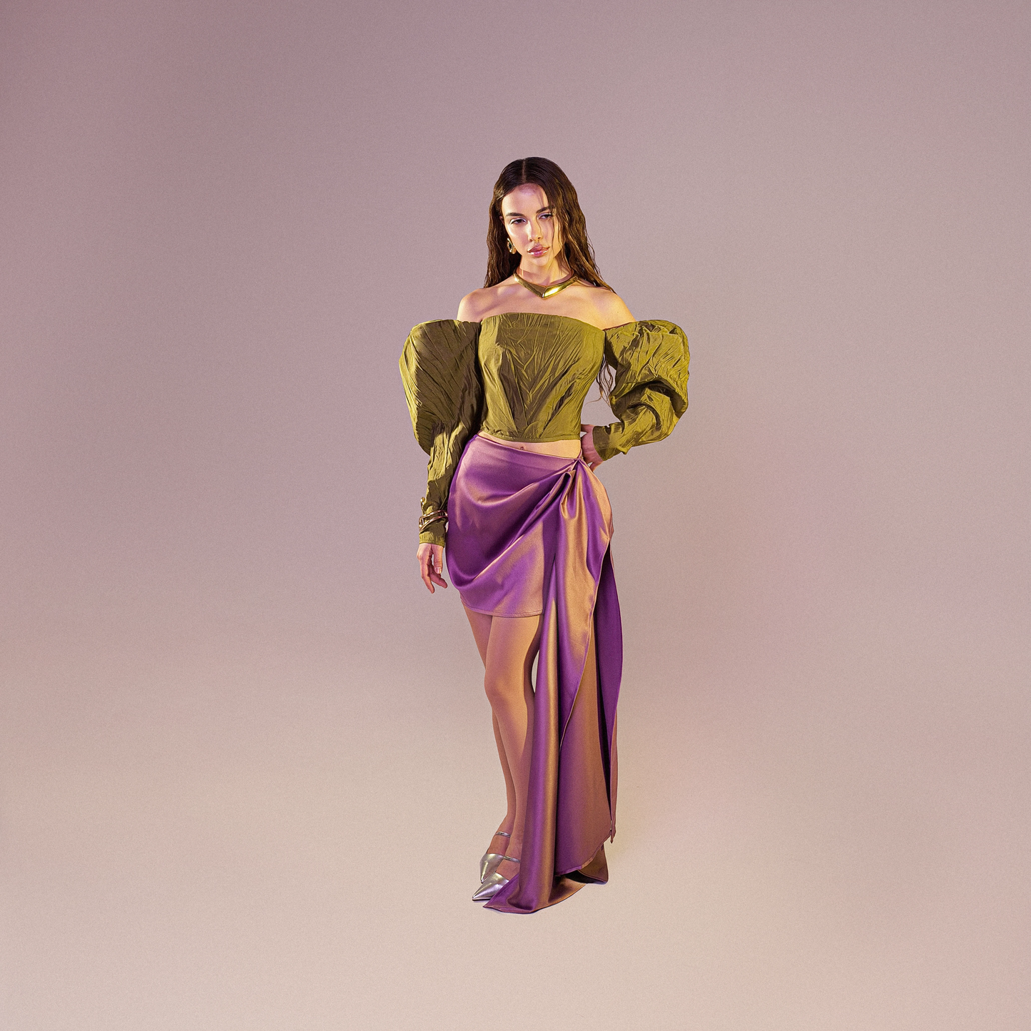 Off-Shoulder Textured Corset