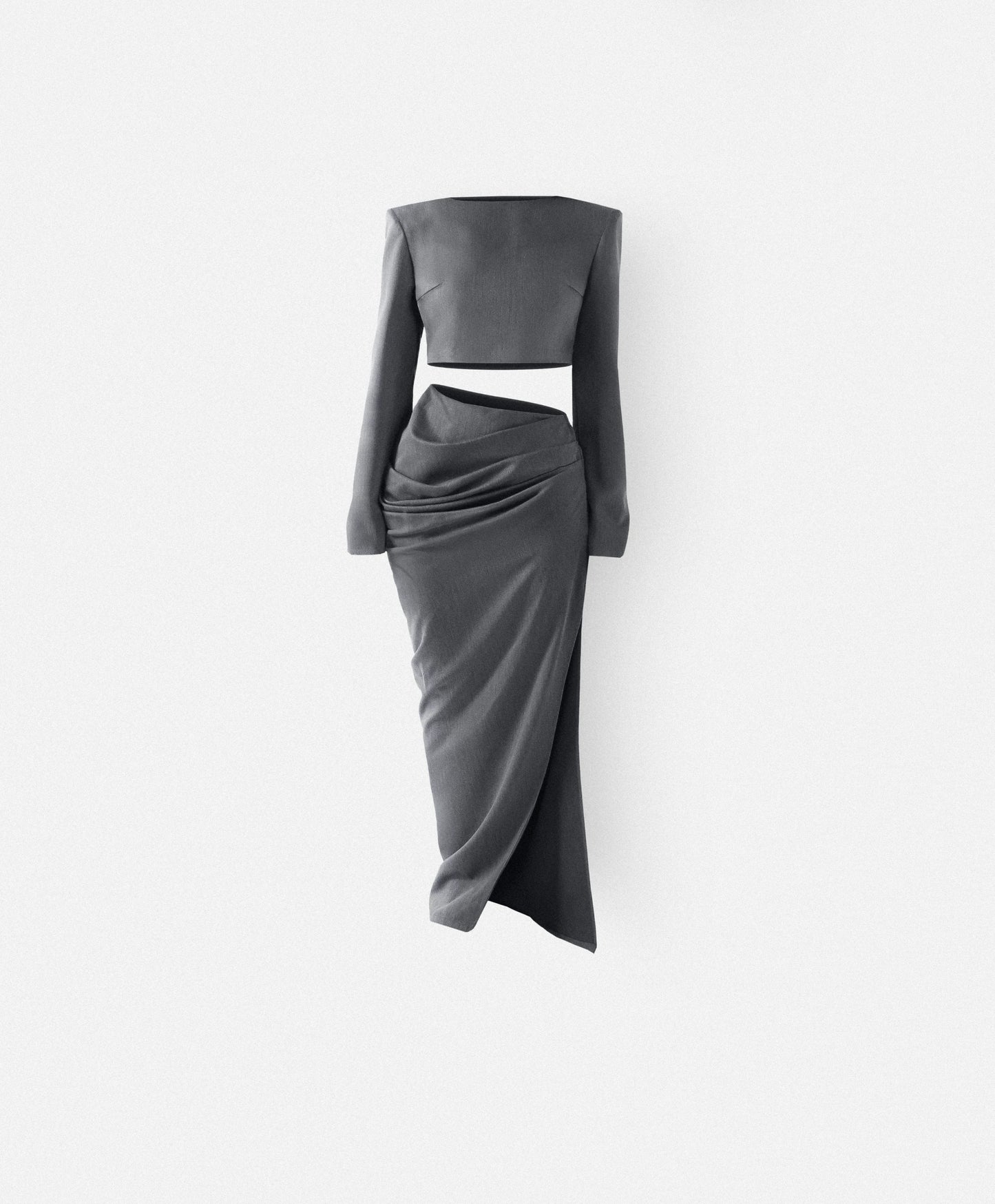 Grey Daring Gathered Skirt
