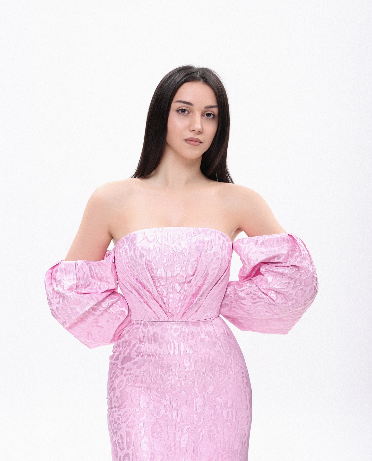 Bubble Orchid Off Shoulder Mini Dress