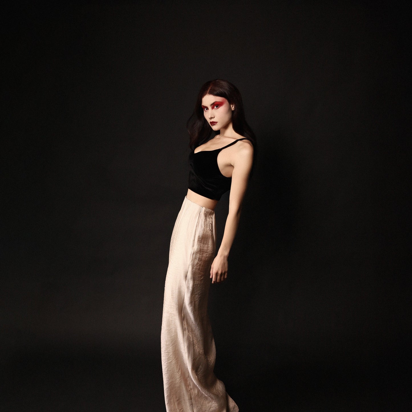 High-Waisted Snake-Print Maxi Skirt