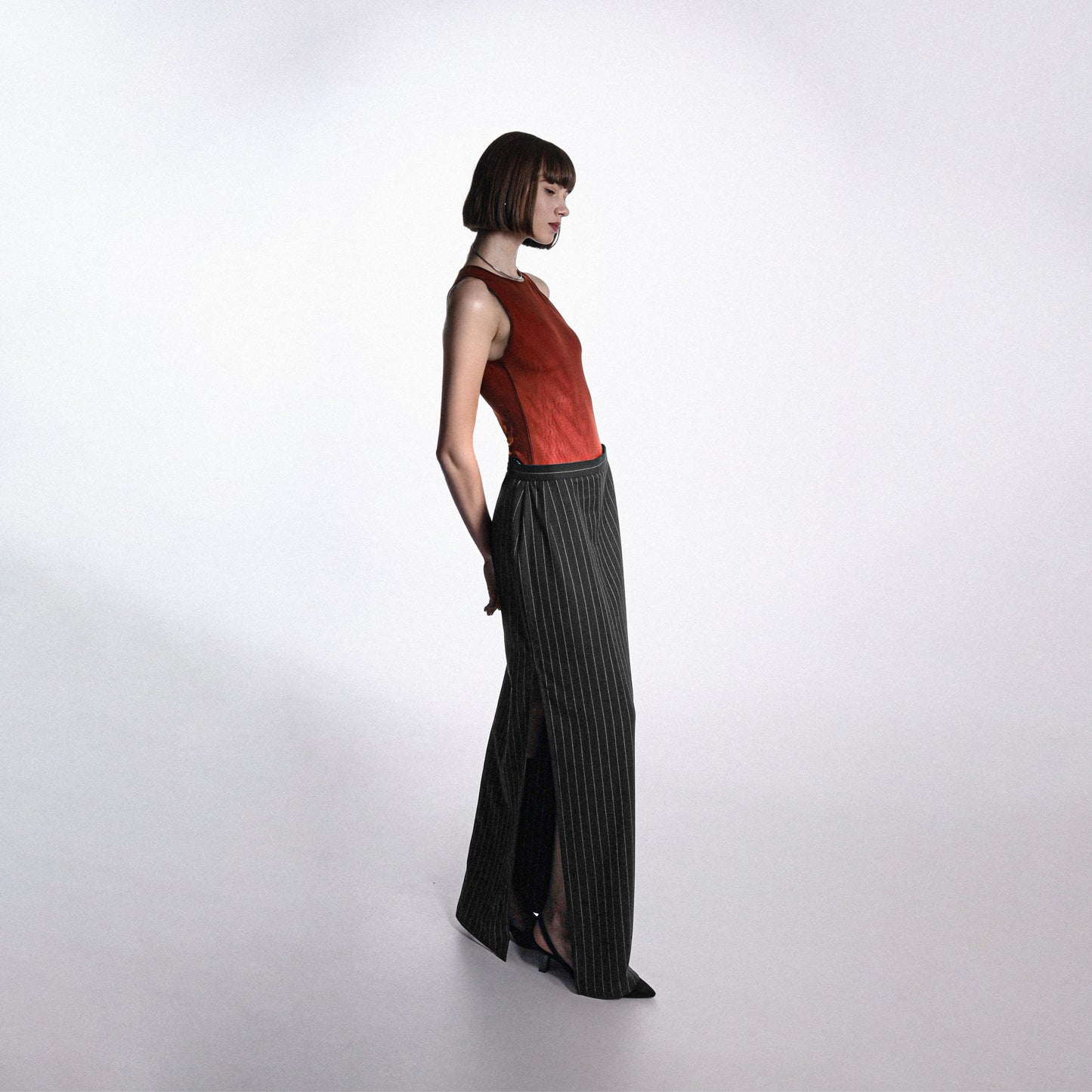 Pinstripe Maxi Skirt