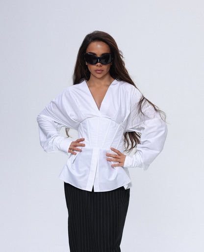 Corset Waist Tailored Shirt