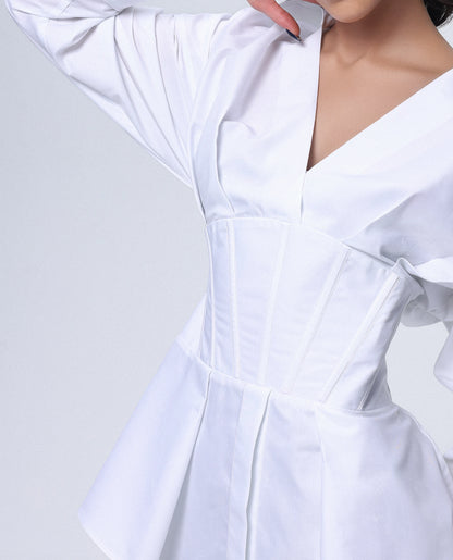 Corset Waist Tailored Shirt