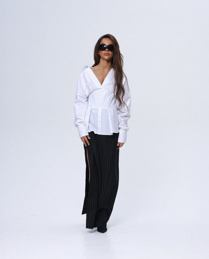 Corset Waist Tailored Shirt