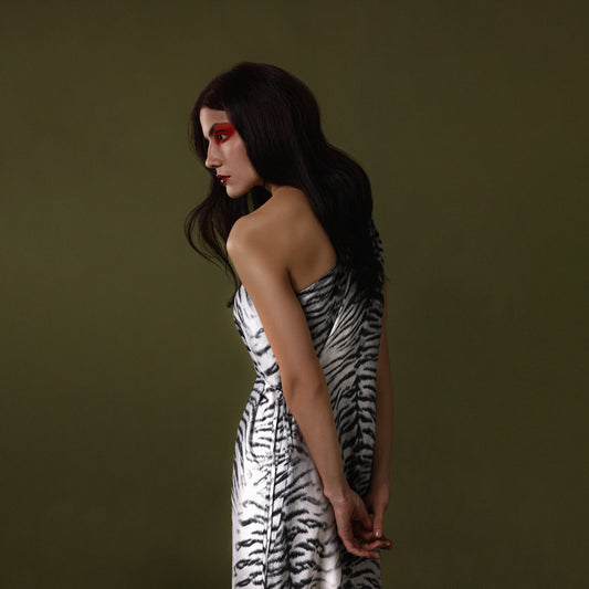 Animal Print One-Shoulder Dress