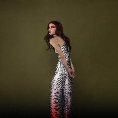 Animal Print One-Shoulder Dress